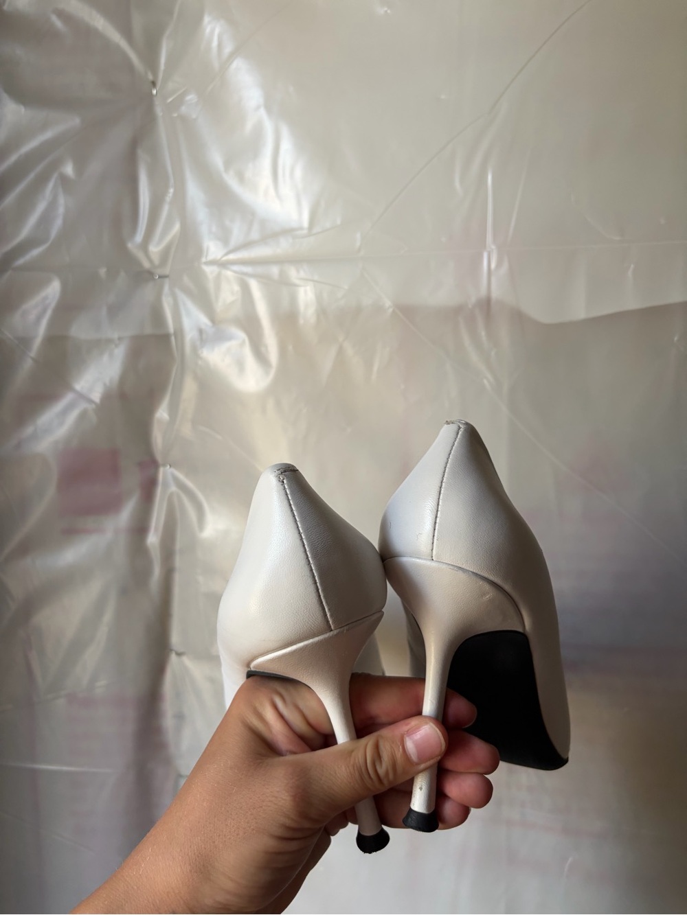 Jeffrey Campbell White Pointed Leather Pumps - Picture 6 of 6